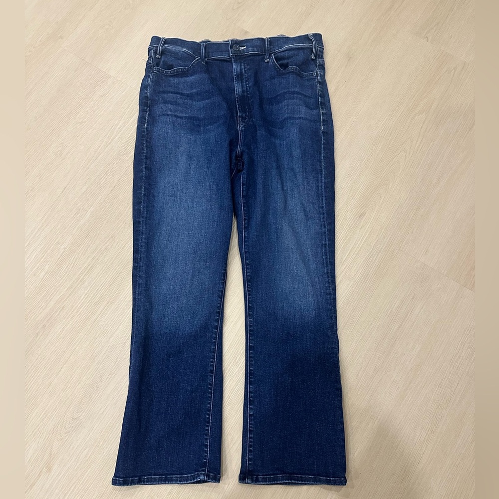 MOTHER Dark Blue Cropped Ankle Jeans